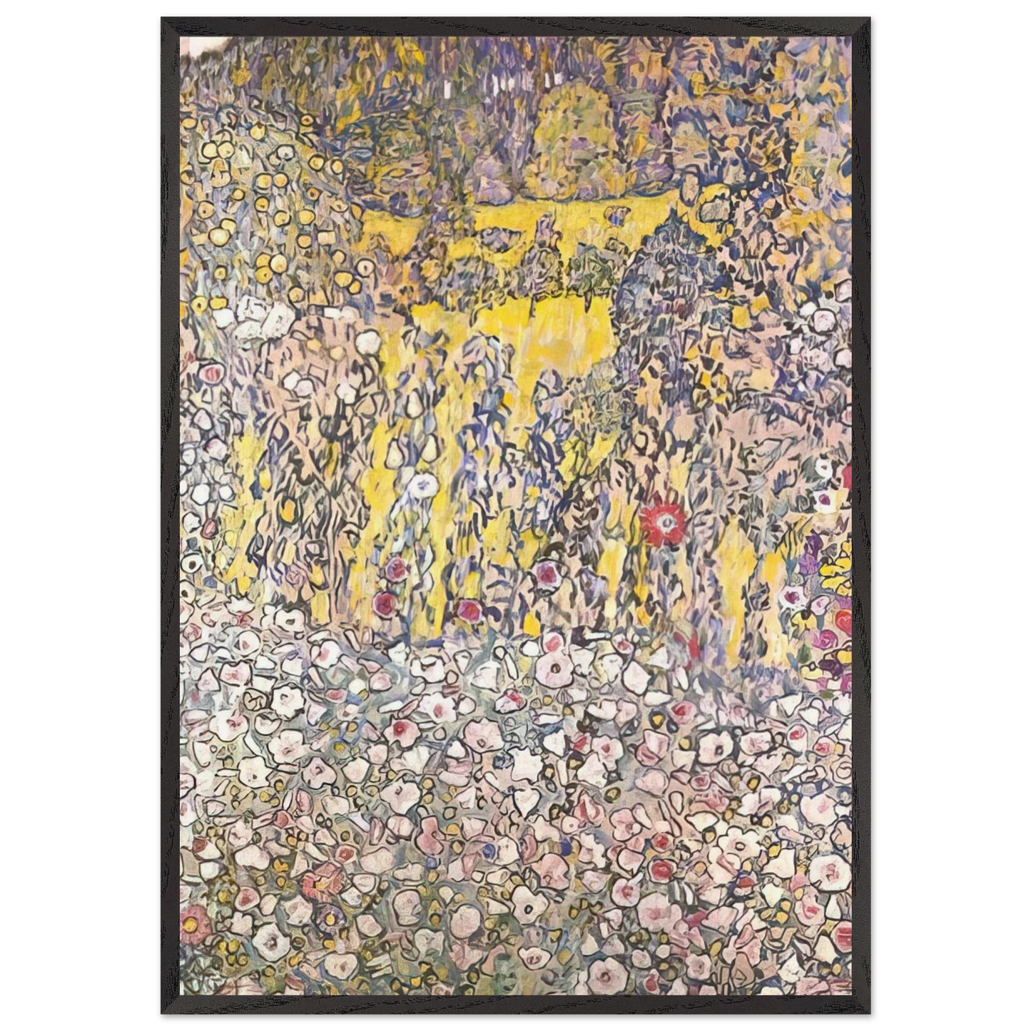 HORTICULTURAL LANDSCAPE WITH A HILLTOP - Gustav Klimt 70x100 cm / 28x40 inches Framed Art Print – Black Wooden Frame