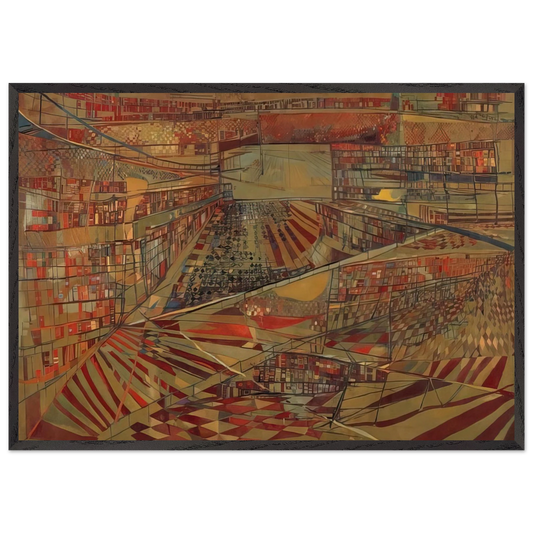 Bibliotheque - 1949 - Maria Helena Vieira da Silva 70x100 cm / 28x40 inches Framed Art Print – Black Wooden Frame