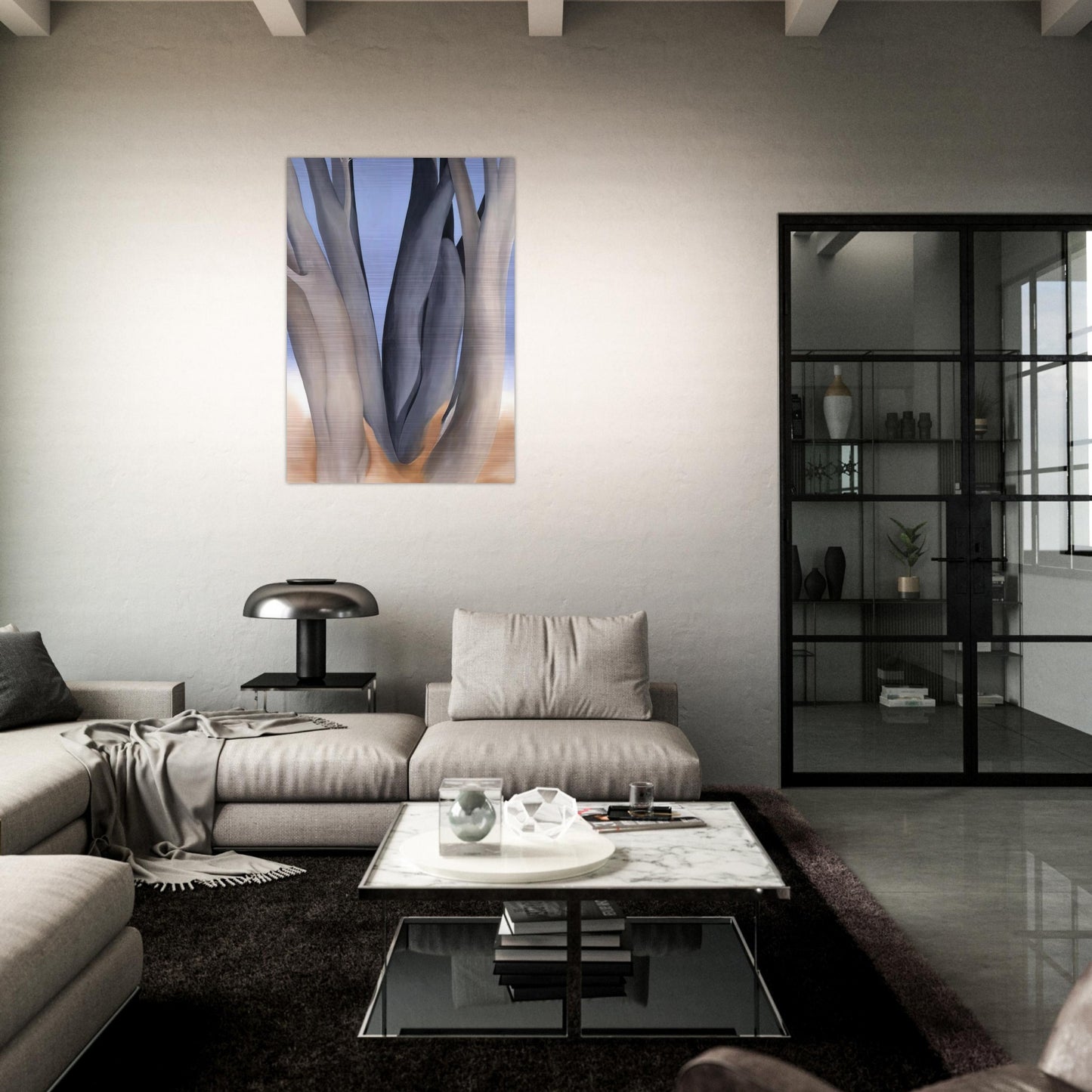 Dark Tree Trunks - Georgia O'Keeffe Brushed Aluminum Print - 70x100 cm / 28x40 inches | Georgia O'Keeffe Aluminum Print | Georgia O'Keeffe Prints