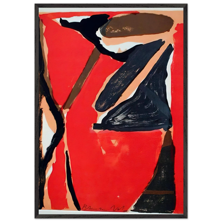 LUnique III - 1973 - Bram van Velde 70x100 cm / 28x40 inches Framed Art Print – Black Wooden Frame