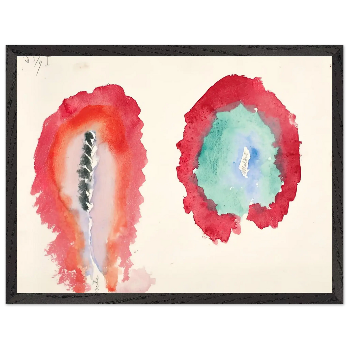 Hilma af Klint - WHEAT AND WORMWOOD 1922 Wall art - A2 (42 x 59.4  cm) - Premium Wooden Framed Poster With Fine Art Paper - White frame