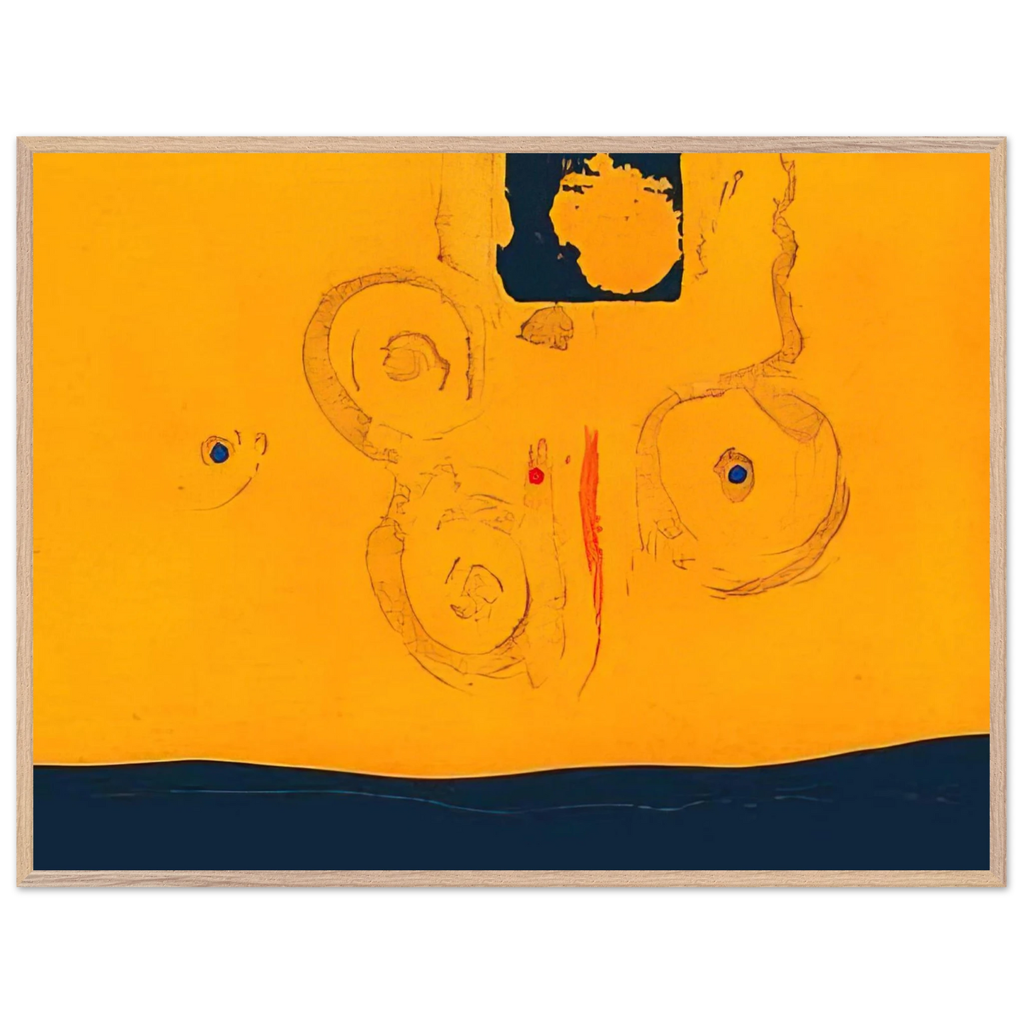 Helen Frankenthaler - Plaza Real - 1988 Wall art - 50x70 cm / 20x28 inches - Premium Wooden Framed Poster With Fine Art Paper-canvas - White frame