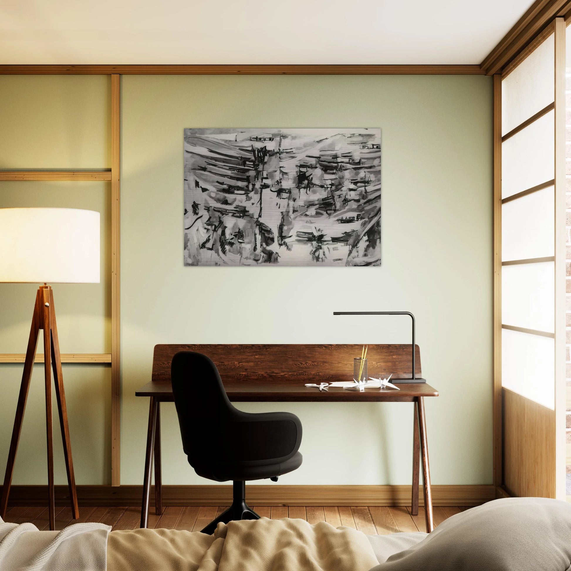 Composition - 1955 - Maria Helena Vieira da Silva Brushed Aluminum Print - 70x100 cm / 28x40 inches | Maria Helena Vieira da Silva Aluminum Print | Maria Helena Vieira da Silva Prints