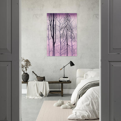 Winter woods - Eyvind Earle Brushed Aluminum Print - 70x100 cm / 28x40 inches | Eyvind Earle Aluminum Print | Eyvind Earle Prints