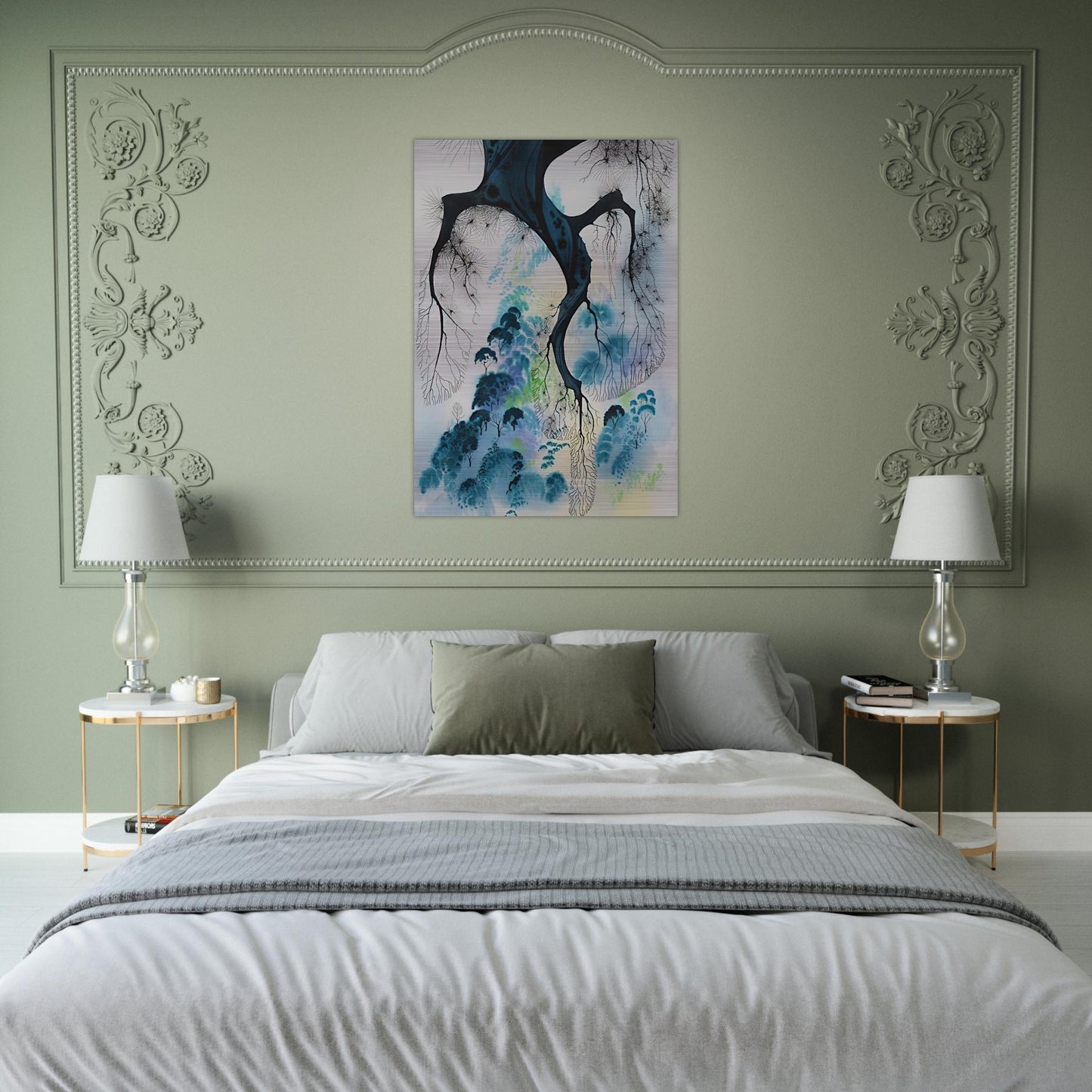 Coastline - Eyvind Earle Brushed Aluminum Print - 70x100 cm / 28x40 inches | Eyvind Earle Aluminum Print | Eyvind Earle Prints