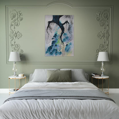 Coastline - Eyvind Earle Brushed Aluminum Print - 70x100 cm / 28x40 inches | Eyvind Earle Aluminum Print | Eyvind Earle Prints