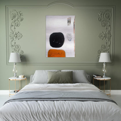 Orange, Black and White - 1960 - William Scott Brushed Aluminum Print - 70x100 cm / 28x40 inches | William Scott Aluminum Print | William Scott Prints