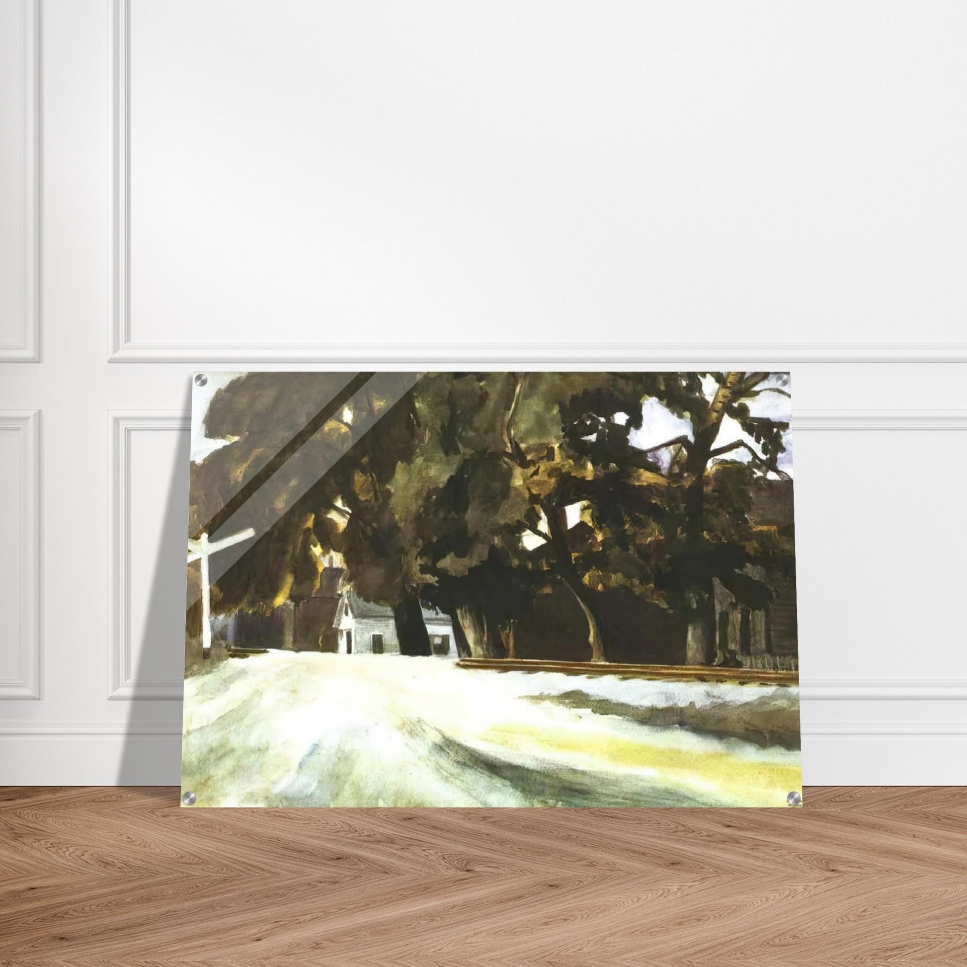 Railroad Crossing - Edward Hopper Acrylic Print - 70x100 cm / 28x40″ inches