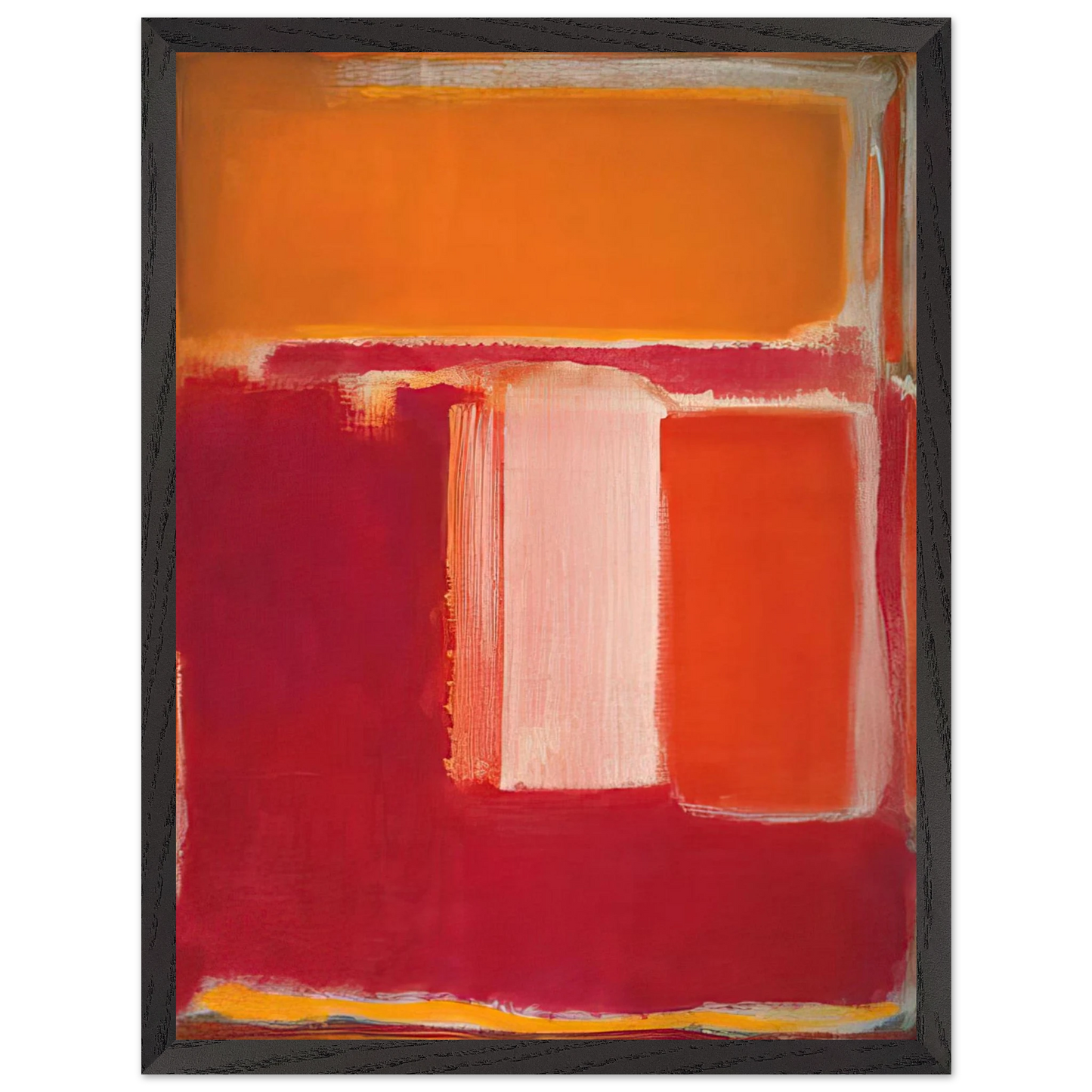 Mark Rothko - Yellow, Cherry, Orange - 1947 Wall Art - 30x40 cm / 12x16 inches - Premium Wooden Framed Poster With Fine Art Paper - White frame