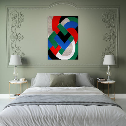 COMPOSITION WITH GREEN AND BLUE - Sonia Delaunay Brushed Aluminum Print - 70x100 cm / 28x40 inches | Sonia Delaunay Aluminum Print | Sonia Delaunay Prints