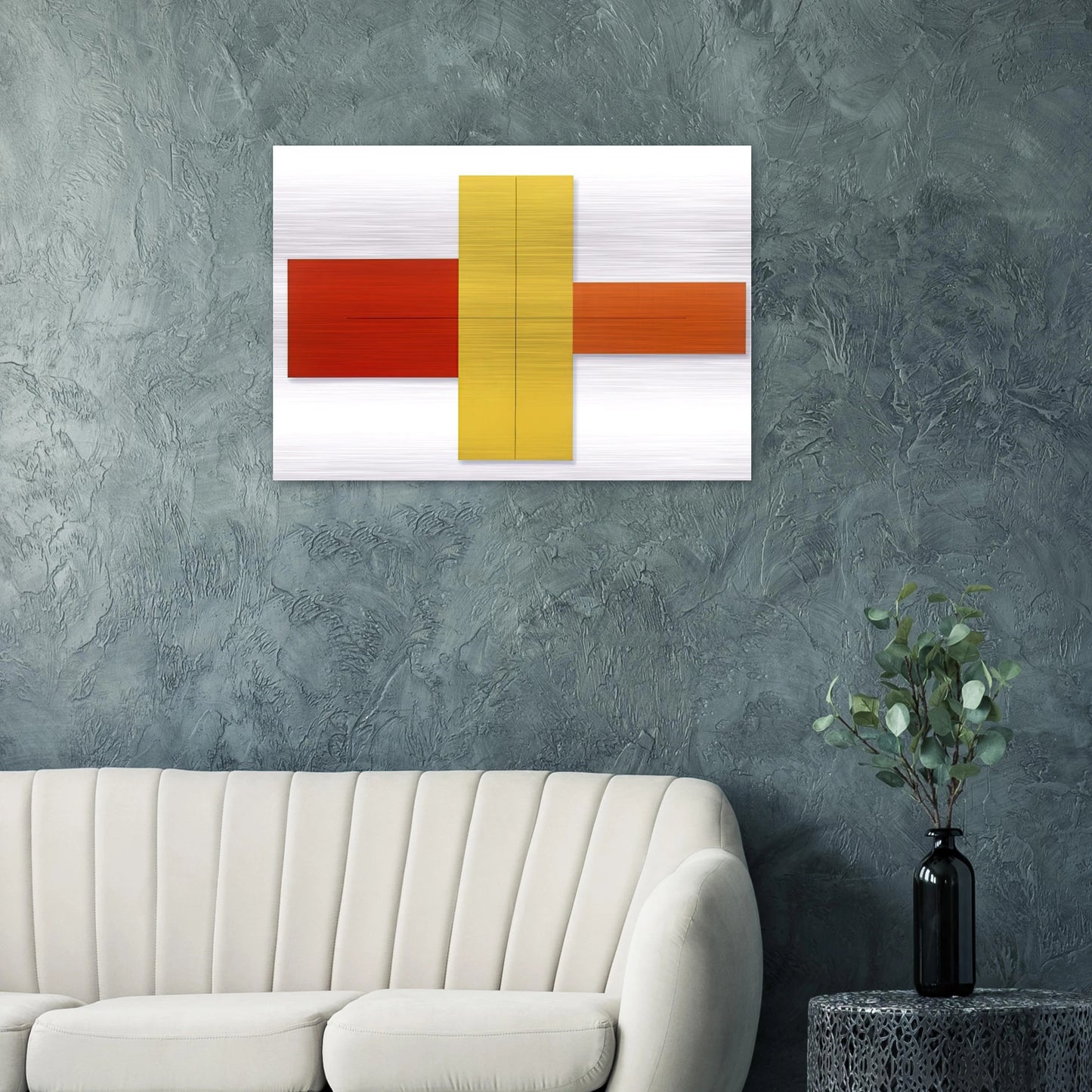 WITHIN RED YELLOW ORANGE 1981 - Robert Mangold Brushed Aluminum Print - 70x100 cm / 28x40 inches | Robert Mangold Aluminum Print | Robert Mangold Prints