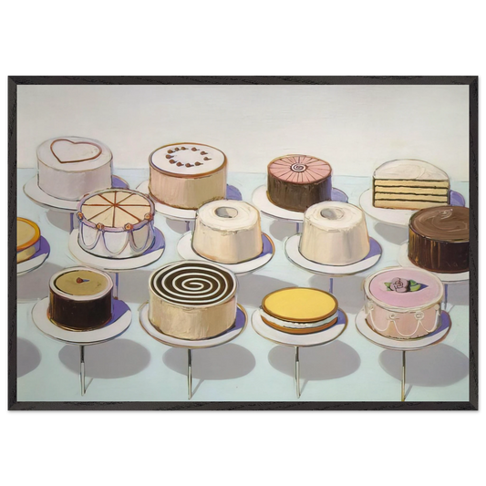 Cakes - 1963 - Wayne Thiebaud 70x100 cm / 28x40 inches Framed Art Print – Black Wooden Frame