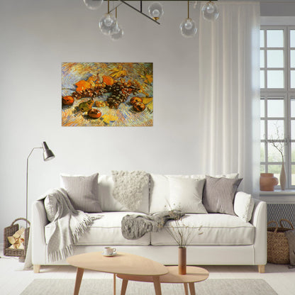 Still Life with Apples, Pears, Lemons and Grapes - Vincent van Gogh Brushed Aluminum Print - 70x100 cm / 28x40 inches | Vincent van Gogh Aluminum Print | Vincent van Gogh Prints