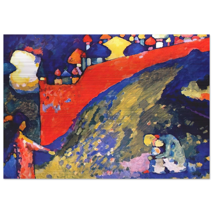 RED WALL DESTINY 1909 - Wassily Kandinsky Brushed Aluminum Print - 70x100 cm / 28x40 inches | Wassily Kandinsky Aluminum Print | Wassily Kandinsky Prints