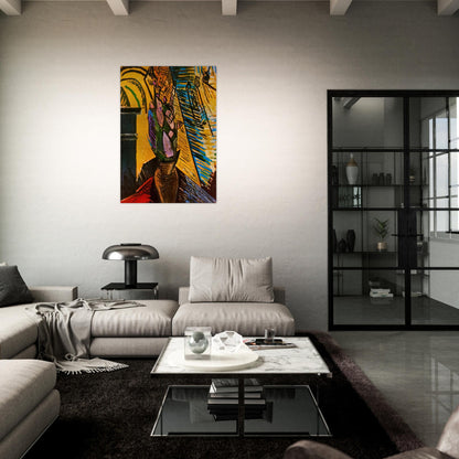 Flowers on the table - Pablo Picasso Brushed Aluminum Print - 70x100 cm / 28x40 inches | Pablo Picasso Aluminum Print | Pablo Picasso Prints