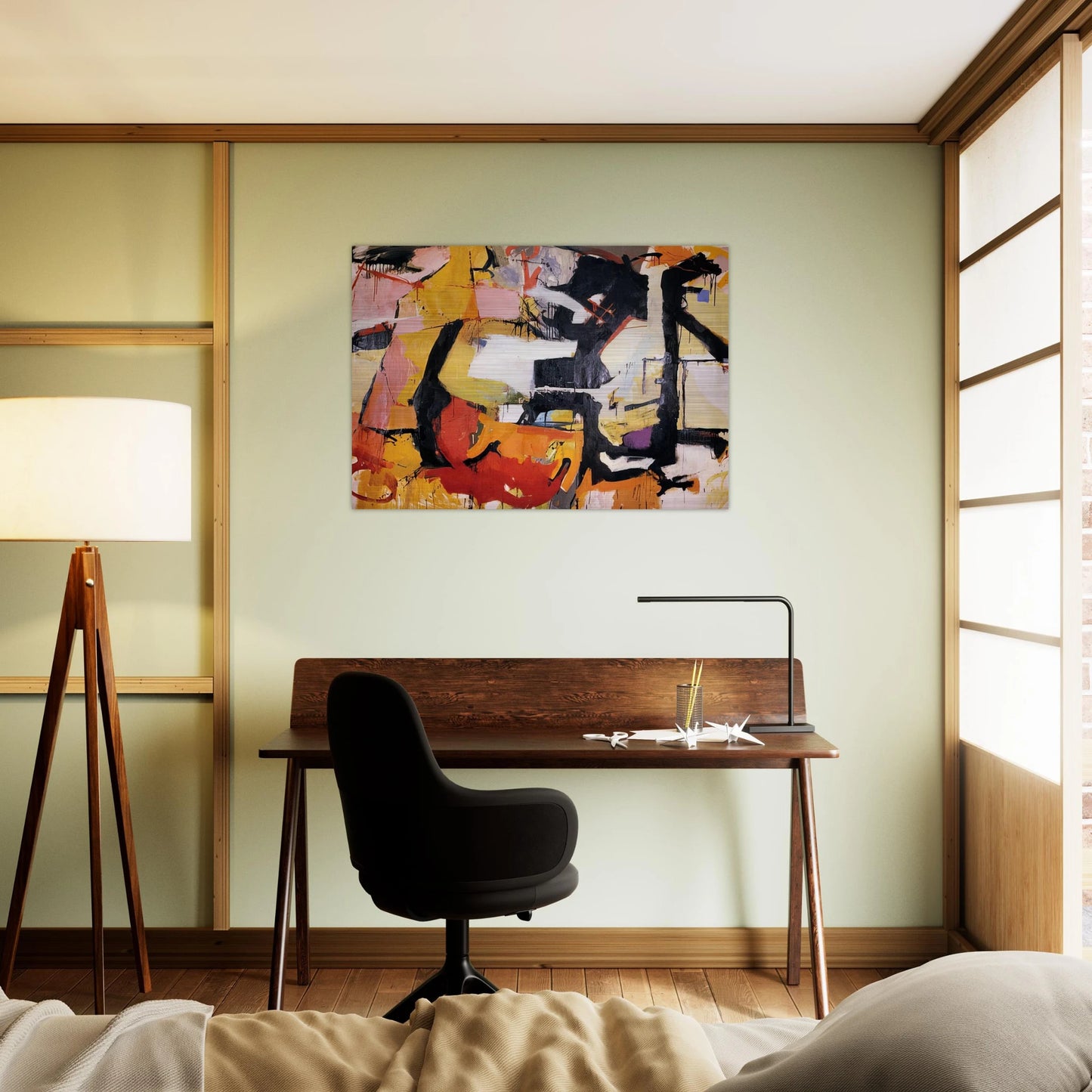 ABSTRACT FORCE HOMAGE TO FRANZ KLINE 1952 - Audrey Flack Brushed Aluminum Print - 70x100 cm / 28x40 inches | Audrey Flack Aluminum Print | Audrey Flack Prints