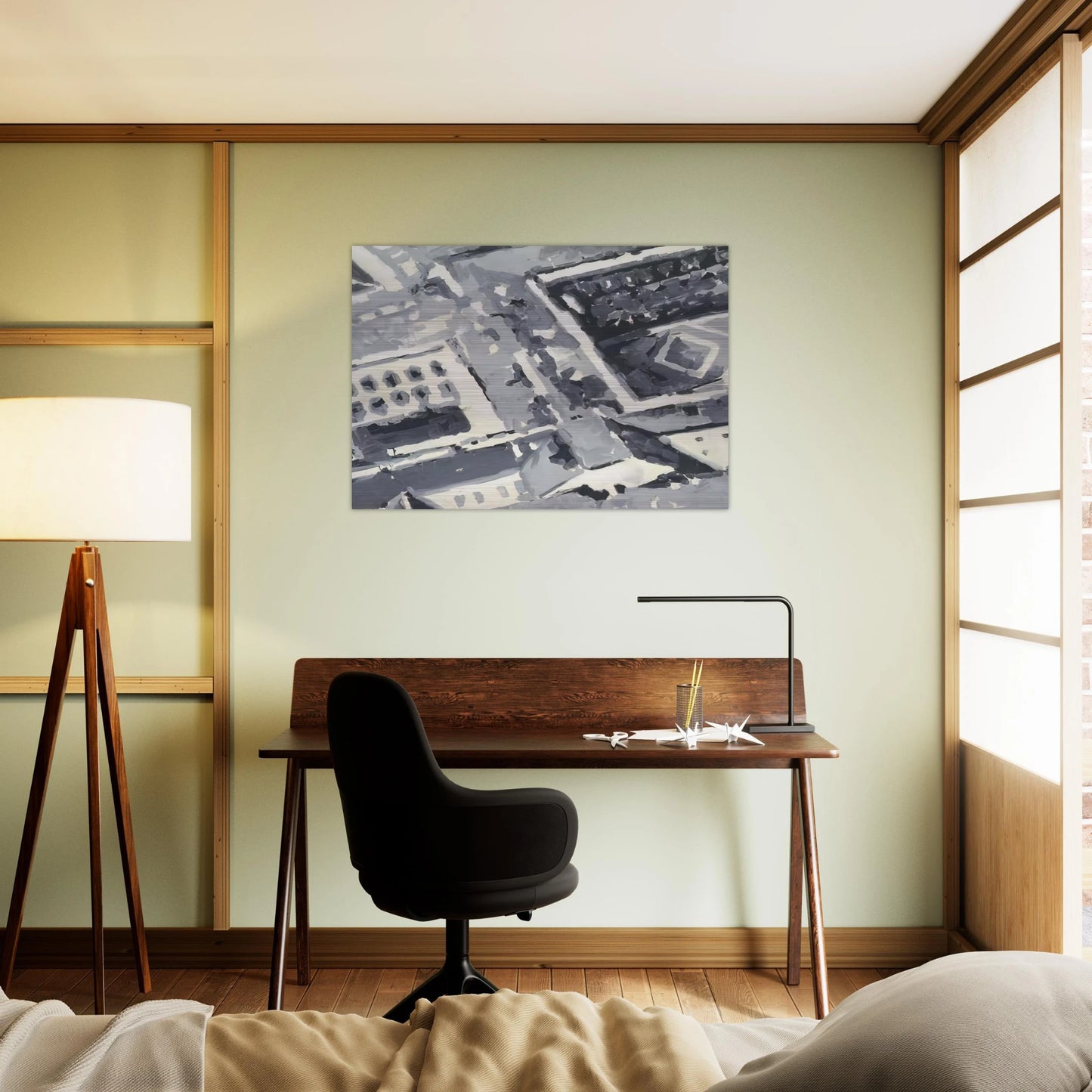 TOWNSCAPE M1 1968 - Gerhard Richter Brushed Aluminum Print - 70x100 cm / 28x40 inches | Gerhard Richter Aluminum Print | Gerhard Richter Prints