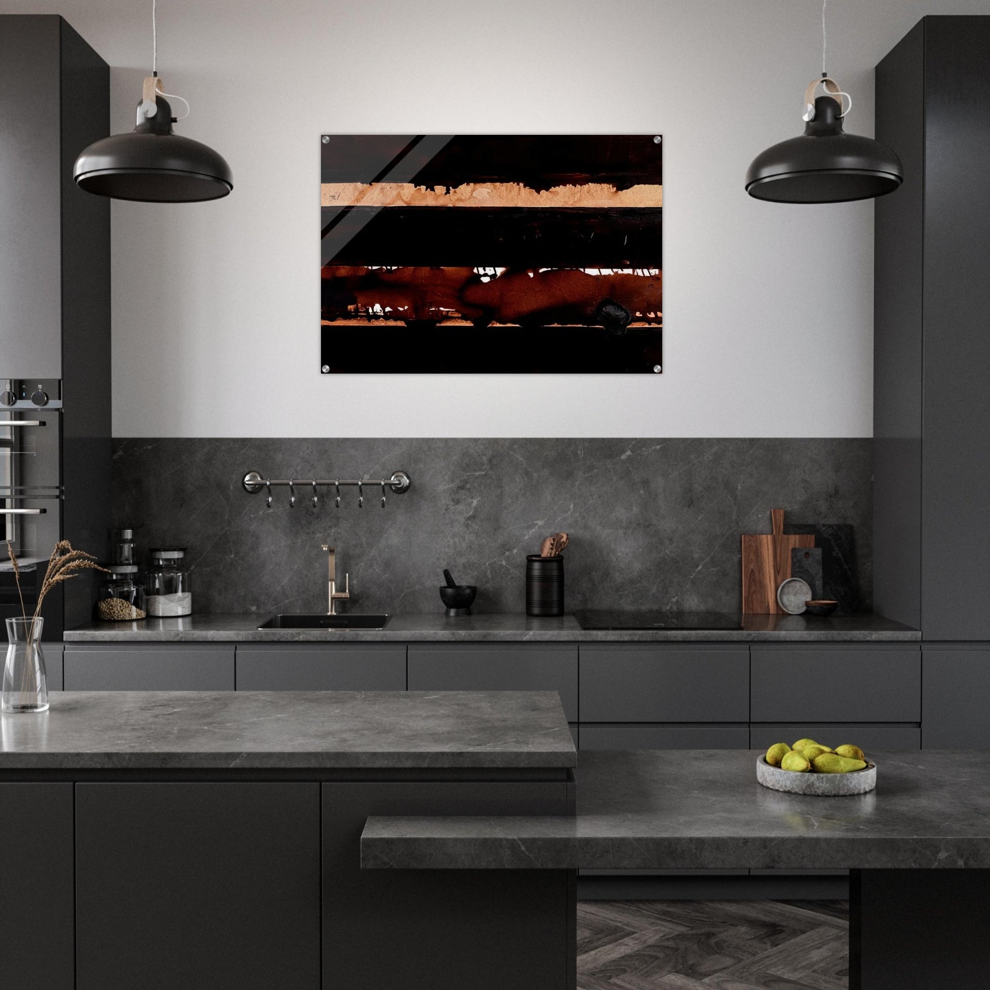 B-Walnut Stain - 2004 - Pierre Soulages Acrylic Print - 70x100 cm / 28x40″ inches | Pierre Soulages Wall Art | Pierre Soulages Prints