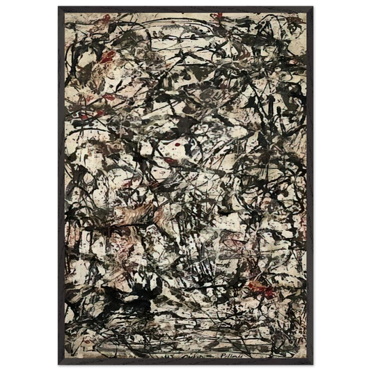 ENCHANTED FOREST 1947 - Jackson Pollock 70x100 cm / 28x40 inches Framed Art Print – Black Wooden Frame