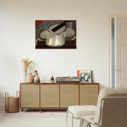 BOOK AND GUITAR 1925 - Juan Gris Brushed Aluminum Print - 70x100 cm / 28x40 inches | Juan Gris Aluminum Print | Juan Gris Prints