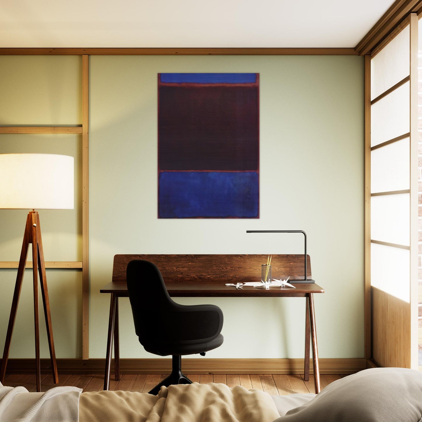 No. 3 Bright Blue, Brown, Dark Blue on Wine - 1962 - Mark Rothko Brushed Aluminum Print - 70x100 cm / 28x40 inches | Mark Rothko Aluminum Print | Mark Rothko Prints