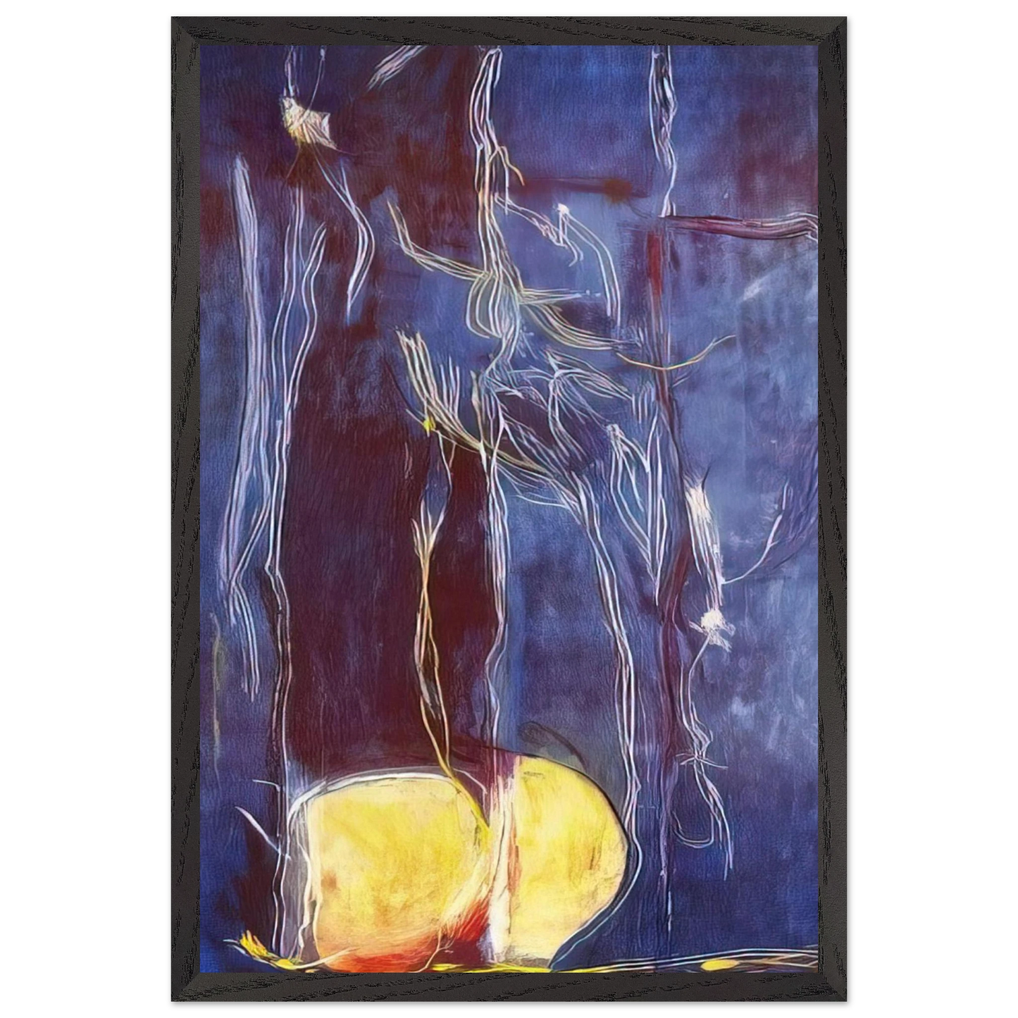 Helen Frankenthaler - All About Blue - 1994 Wall art - A3 (29.7 x 42  cm) - Premium Wooden Framed Poster With Fine Art Paper-canvas - Wood frame