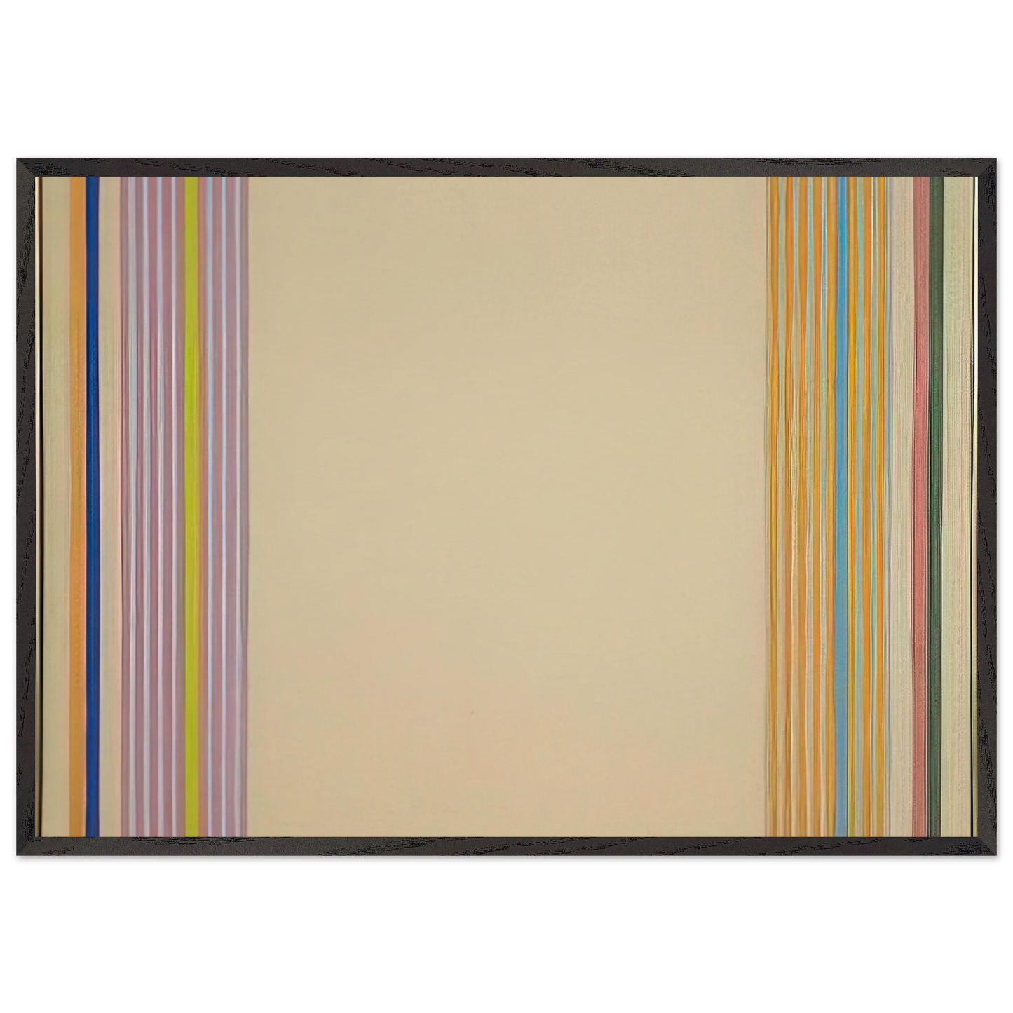 End Stripes - 1960 - Gene Davis 70x100 cm / 28x40 inches Framed Art Print – Black Wooden Frame