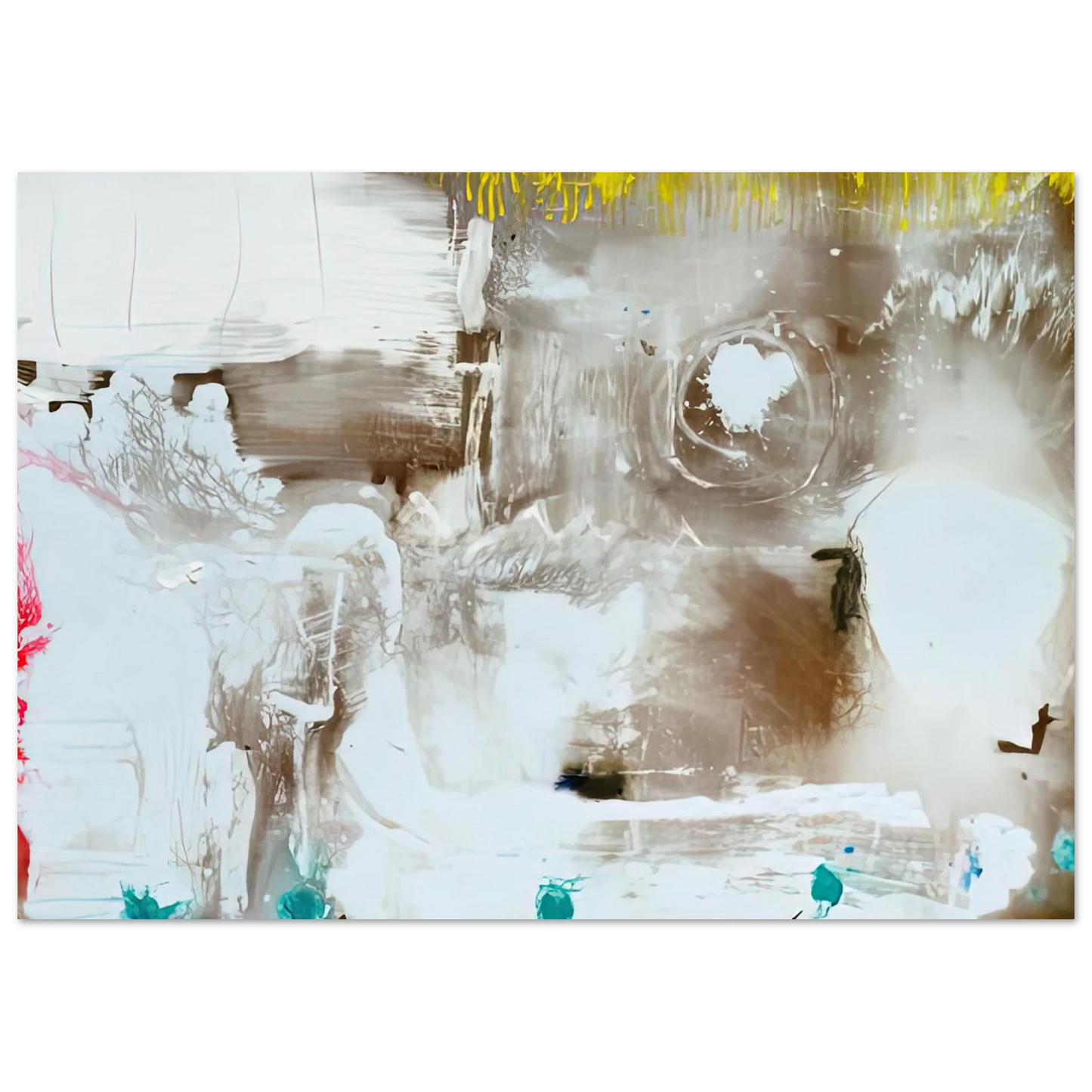 Helen Frankenthaler - Arctic Thaw, 1990- Wall Art - 21x29.7 cm / 8x12" - Premium Wooden Framed Poster With Fine Art Paper-canvas - White frame