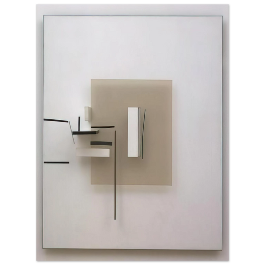 Victor Pasmore - SYNTHETIC CONSTRUCTION WHITE AND BLACK 1966  75x100 cm / 30x40inches Fine Art Poster