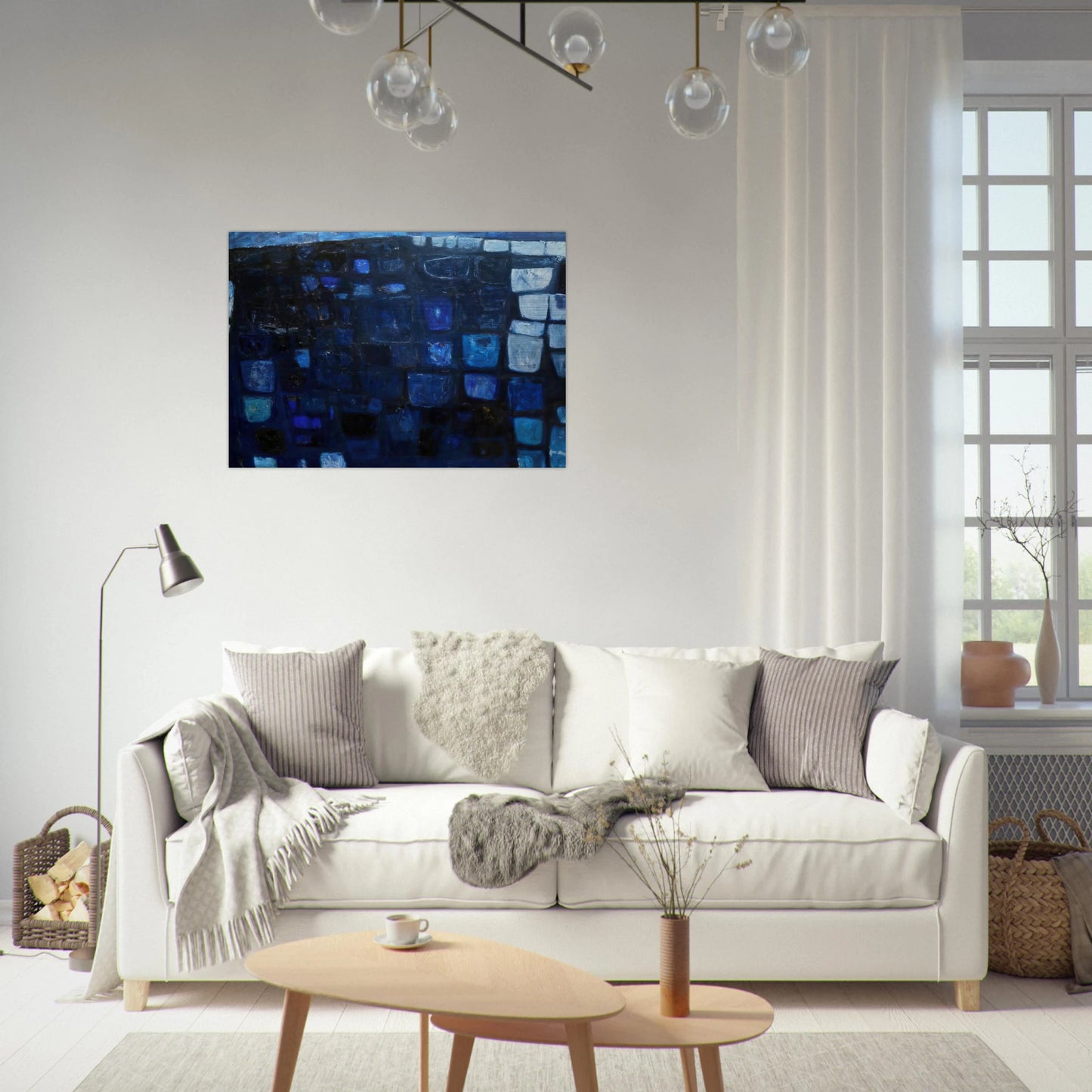 Blue Abstract - 1959 - William Scott Brushed Aluminum Print - 70x100 cm / 28x40 inches | William Scott Aluminum Print | William Scott Prints