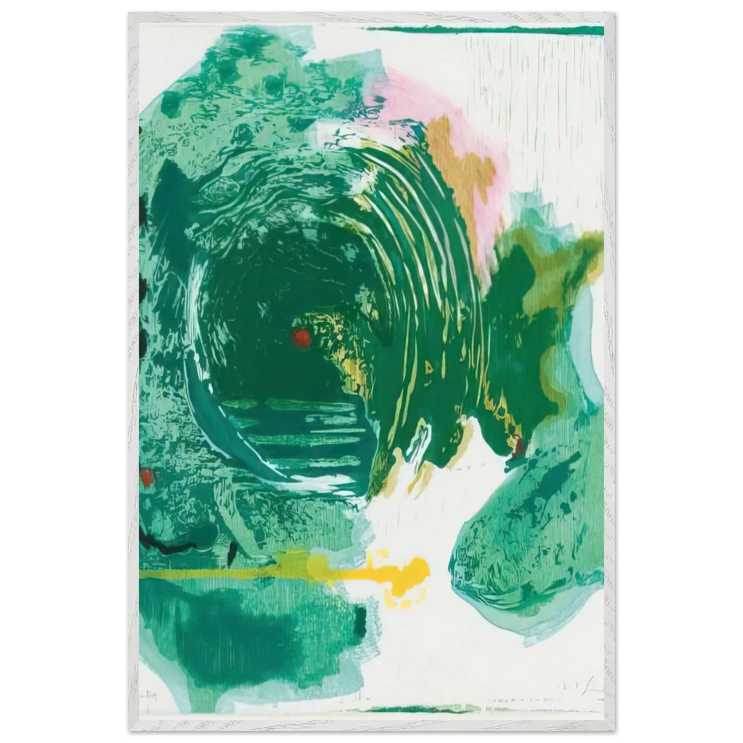 Helen Frankenthaler - Radius - 1993 Wall art - 27x35 cm / 11x14 inches - Premium Wooden Framed Poster With Fine Art Paper-canvas - White frame