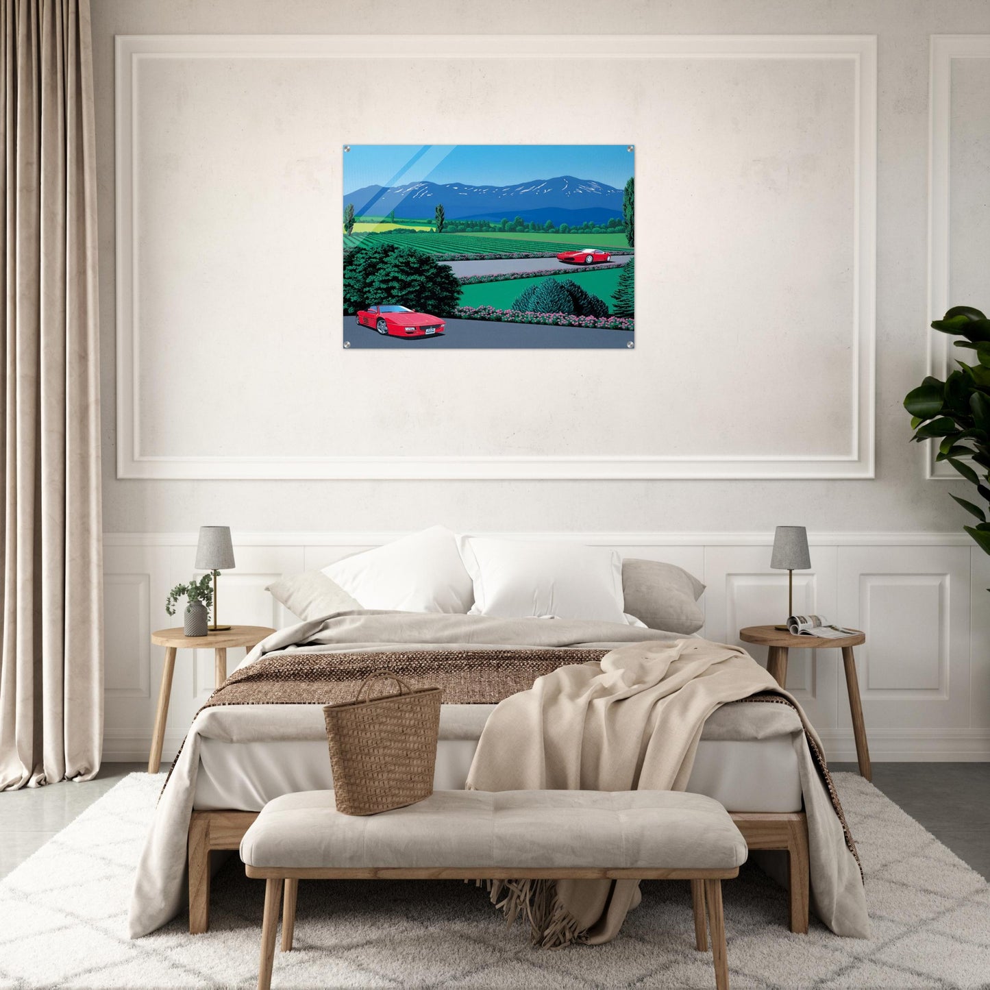 Ferraris traversing the lands - Hiroshi Nagai Acrylic Print - 70x100 cm / 28x40″ inches