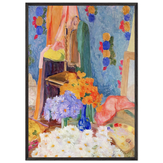 Mario De Andrades Daisies - Tarsila do Amaral 70x100 cm / 28x40 inches Framed Art Print – Black Wooden Frame