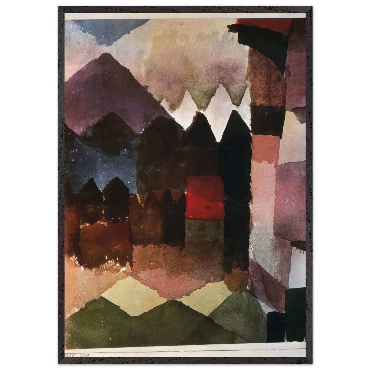 HAIRDRYER IN MARC S GARDEN 1915 - Paul Klee 70x100 cm / 28x40 inches Framed Art Print – Black Wooden Frame