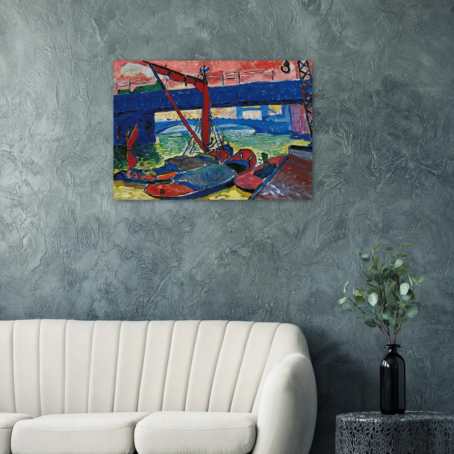 BARGES ON THE THAMES 1906 - Andre Derain Brushed Aluminum Print - 70x100 cm / 28x40 inches | Andre Derain Aluminum Print | Andre Derain Prints