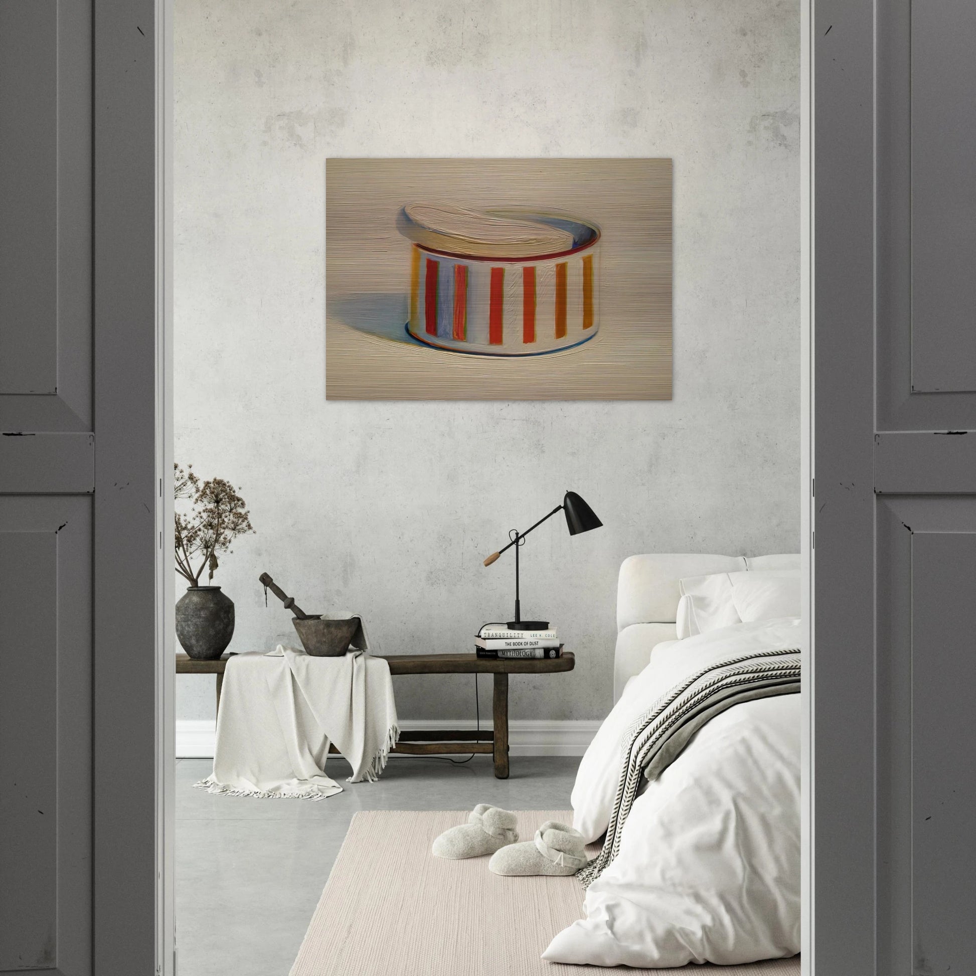 Powder with Puff - 1966 - Wayne Thiebaud Brushed Aluminum Print - 70x100 cm / 28x40 inches | Wayne Thiebaud Aluminum Print | Wayne Thiebaud Prints