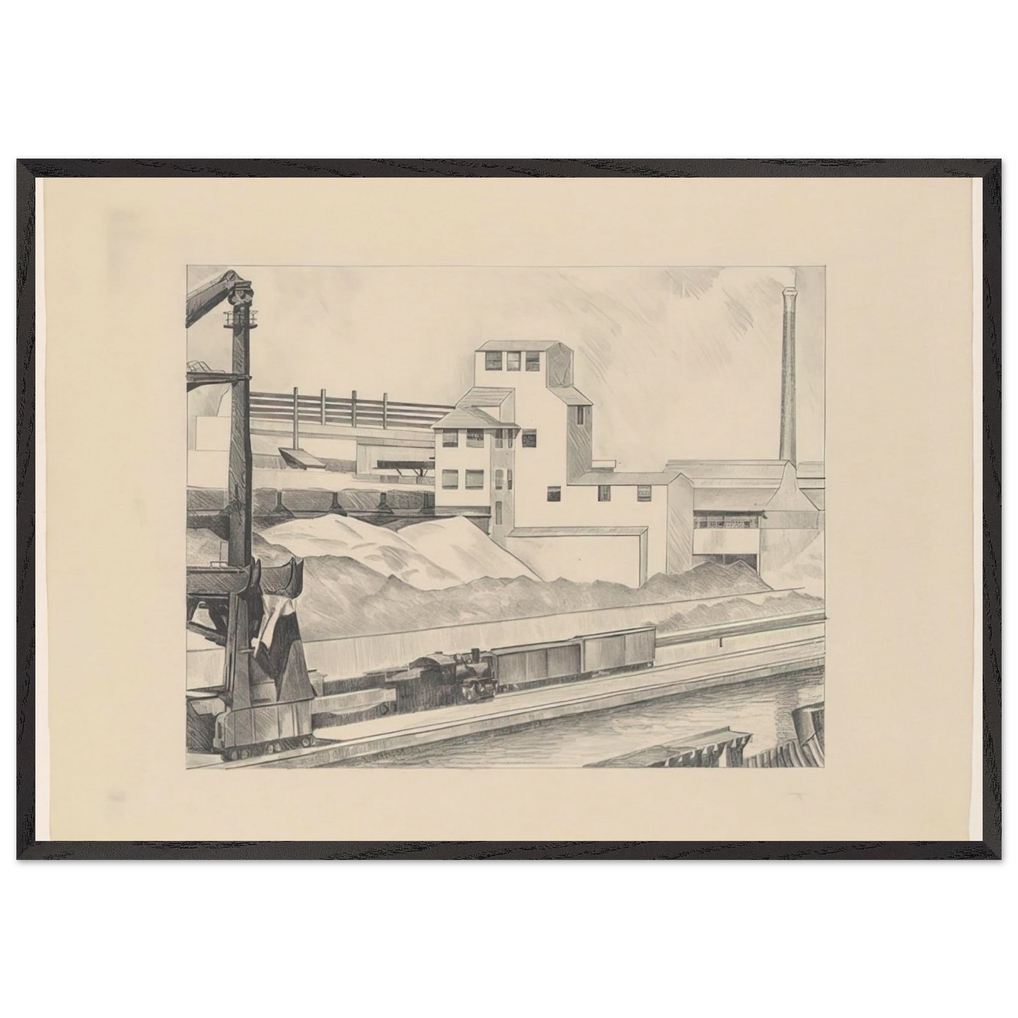 Industrial Series 1 - 1928 - Charles Sheeler 70x100 cm / 28x40 inches Framed Art Print – Black Wooden Frame