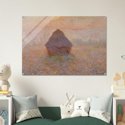 Grainstack, Sun in the Mist - claude monet Acrylic Print - 70x100 cm / 28x40″ inches | claude monet Wall Art | claude monet Prints