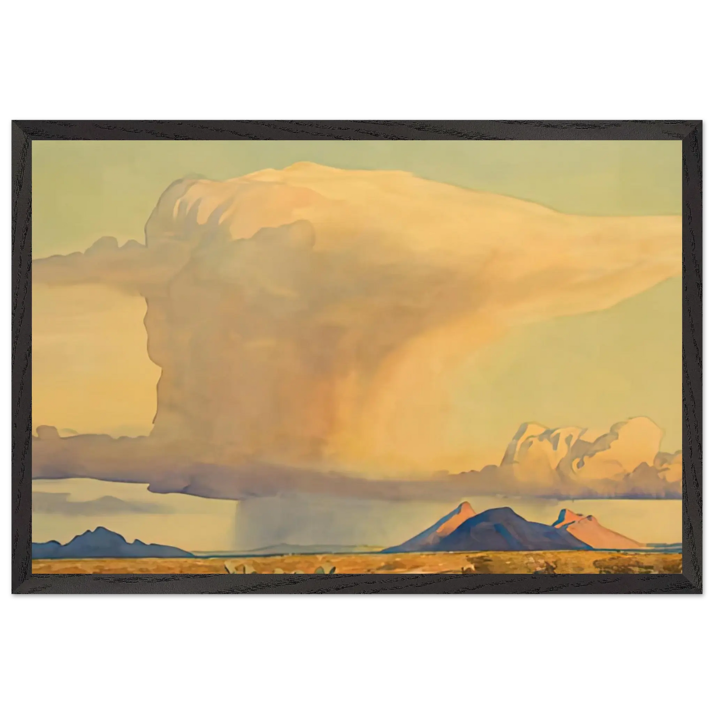 Maynard Dixon - DROUGHT AND DOWNPOUR 1944 Wall art - 20x25 cm / 8x10 Inches - Premium Wooden Framed Poster With Fine Art Paper - White frame