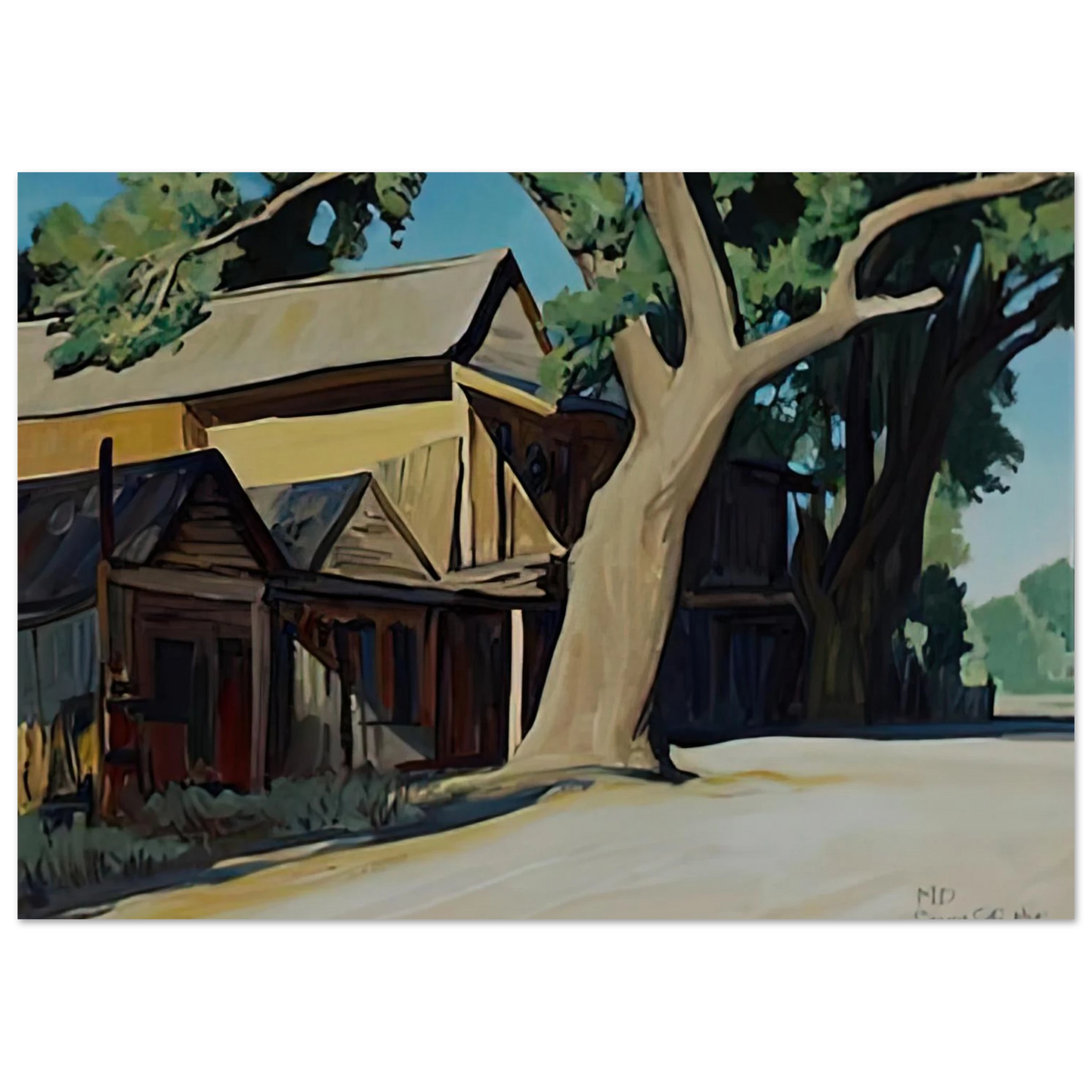 Maynard Dixon - OLD CHINATOWN CARSON CITY NEVADA 1937 Wall art - 28x43  cm / XL (11x17 inches) - Fine Art Poster-canvas - -