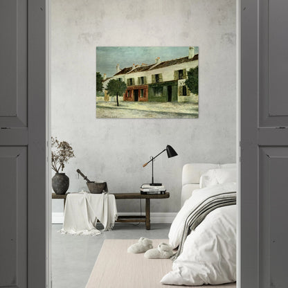 BISTROS IN A SUBURB - Maurice Utrillo Brushed Aluminum Print - 70x100 cm / 28x40 inches | Maurice Utrillo Aluminum Print | Maurice Utrillo Prints