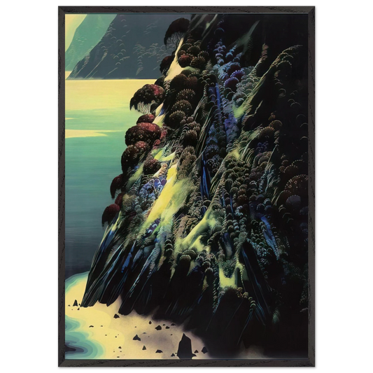 Big Sur Poem - Eyvind Earle 70x100 cm / 28x40 inches Framed Art Print – Black Wooden Frame
