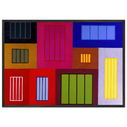 The Time Machine - 2002 - Peter Halley 70x100 cm / 28x40 inches Framed Art Print – Black Wooden Frame