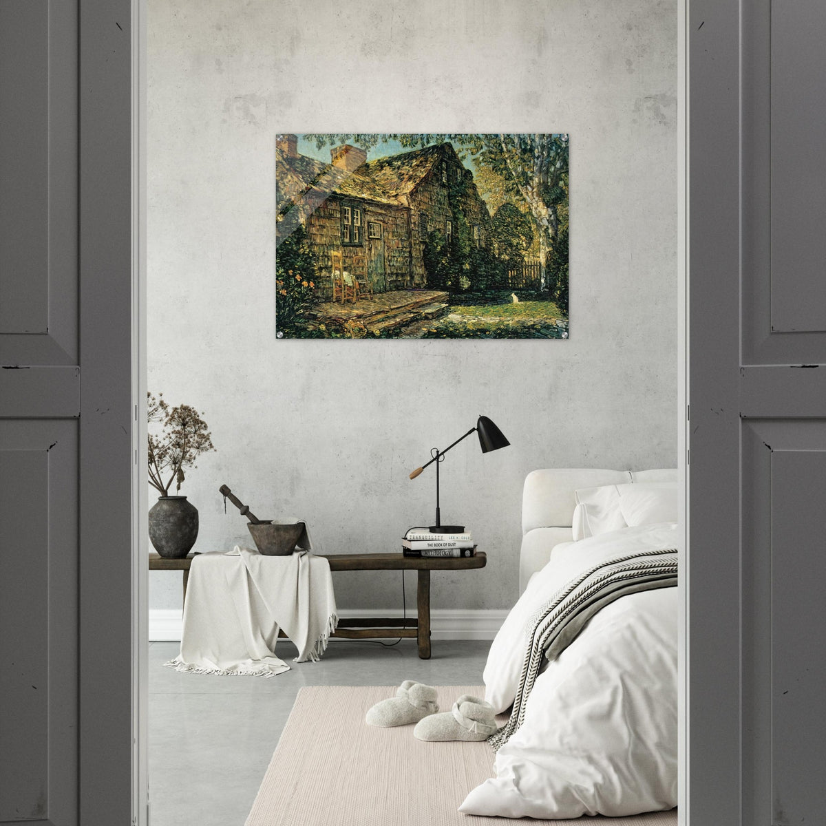 Little Old Cottage, Egypt Lane, East Hampton - Childe Hassam Acrylic Print - 70x100 cm / 28x40″ inches | Childe Hassam Wall Art | Childe Hassam Prints