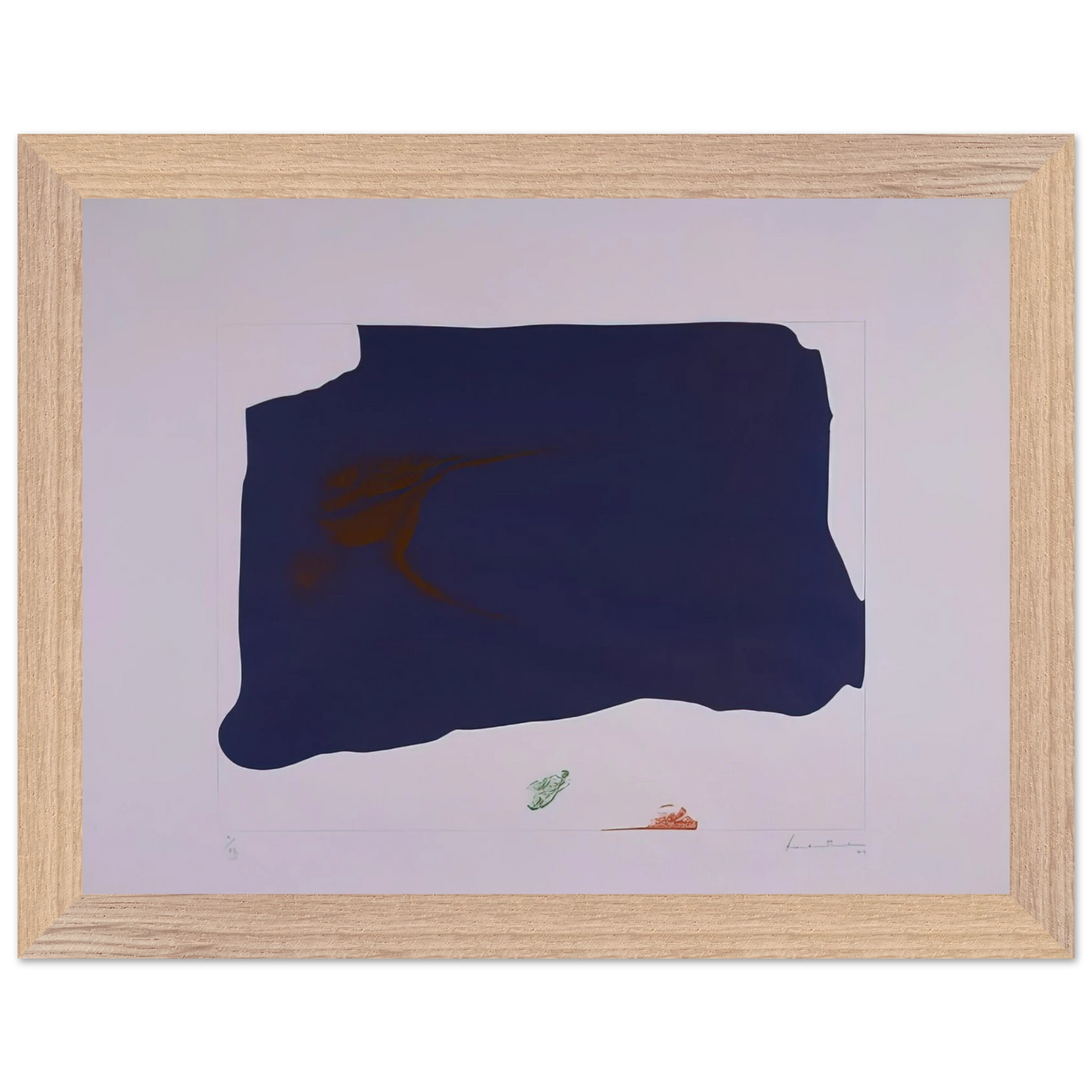 Helen Frankenthaler - Variation II on Mauve Corner - 1969 Wall art - 50x70 cm / 20x28 inches - Premium Wooden Framed Poster With Fine Art Paper-canvas - Black frame