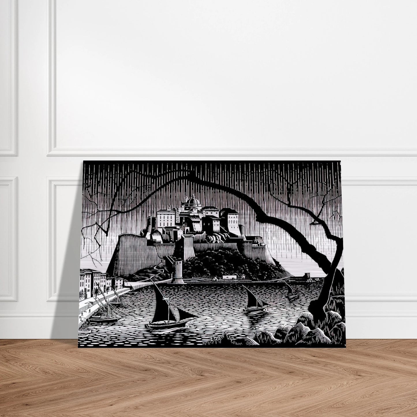 CITADEL OF CALVI CORSICA - MC Escher Brushed Aluminum Print - 70x100 cm / 28x40 inches | MC Escher Aluminum Print | MC Escher Prints
