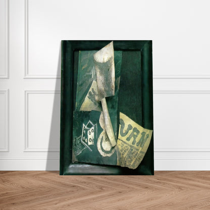 Glass and newspaper - Pablo Picasso Brushed Aluminum Print - 70x100 cm / 28x40 inches | Pablo Picasso Aluminum Print | Pablo Picasso Prints
