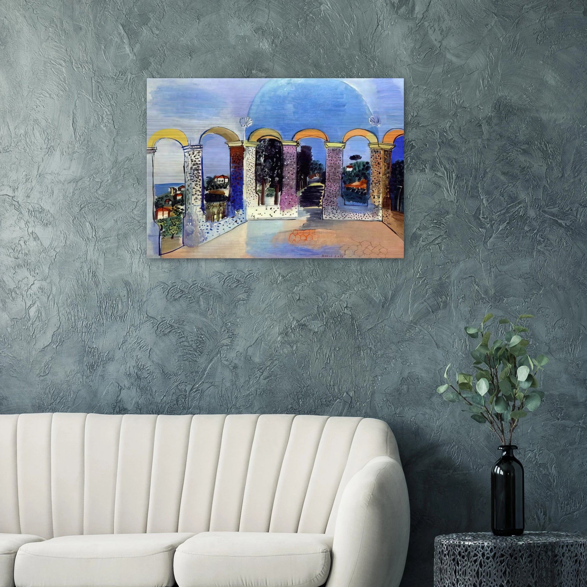 ARCADES AT VALLAURIS 1927 - Raoul Dufy Brushed Aluminum Print - 70x100 cm / 28x40 inches | Raoul Dufy Aluminum Print | Raoul Dufy Prints