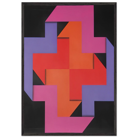 Tibacuy - 1969 - Omar Rayo 70x100 cm / 28x40 inches Framed Art Print – Black Wooden Frame