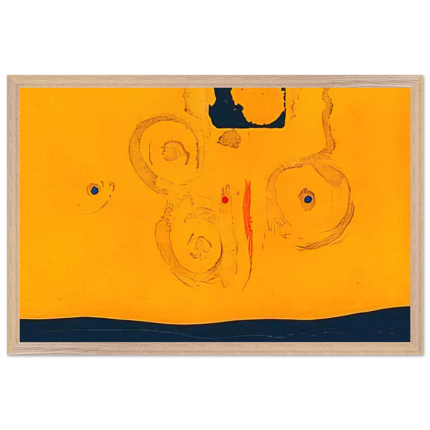 Helen Frankenthaler - Plaza Real - 1988 Wall art - A3 (29.7 x 42  cm) - Premium Wooden Framed Poster With Fine Art Paper-canvas - Black frame